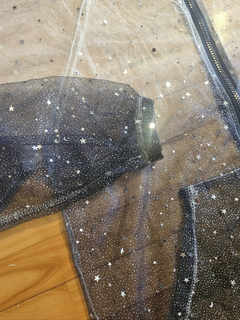 Transparent See-Through Whimsical Fairy-Style Glittery Zip-Up - Picture 2 of 12